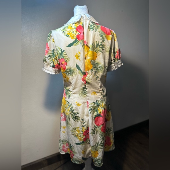 Babydoll Dress Floral  Collared dress tropical  sexy babydoll dress woman size m - Picture 9 of 9